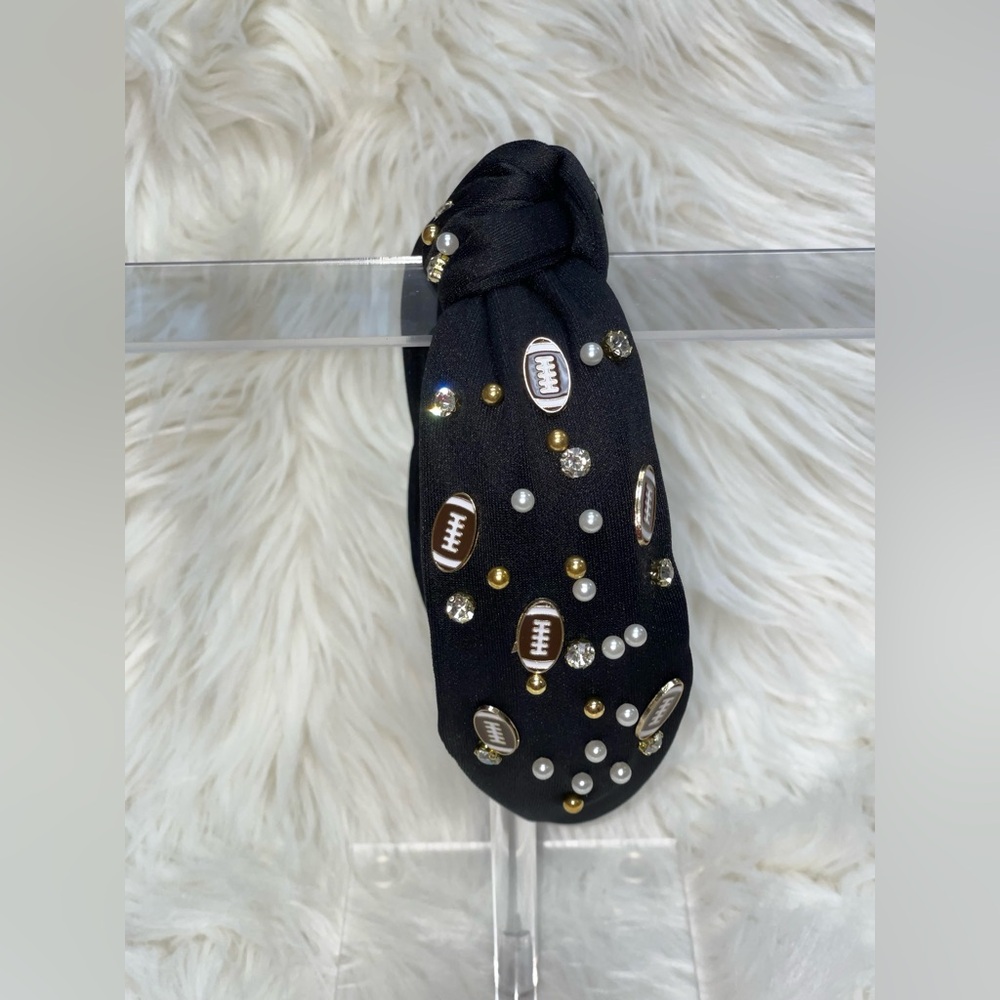 Black studded football headband